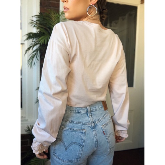 Ana M Pink Puff Sleeve Crop Top - Picture 3 of 5